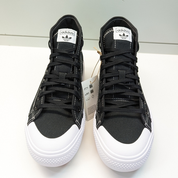 Adidas Nizza Trek Black White Casual Platform Hi Top Canvas Sneakers Women's 7.5 - Picture 4 of 11